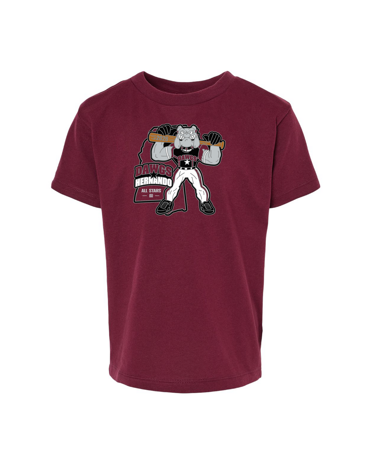 Toddler 100% Cotton Tee - Maroon
