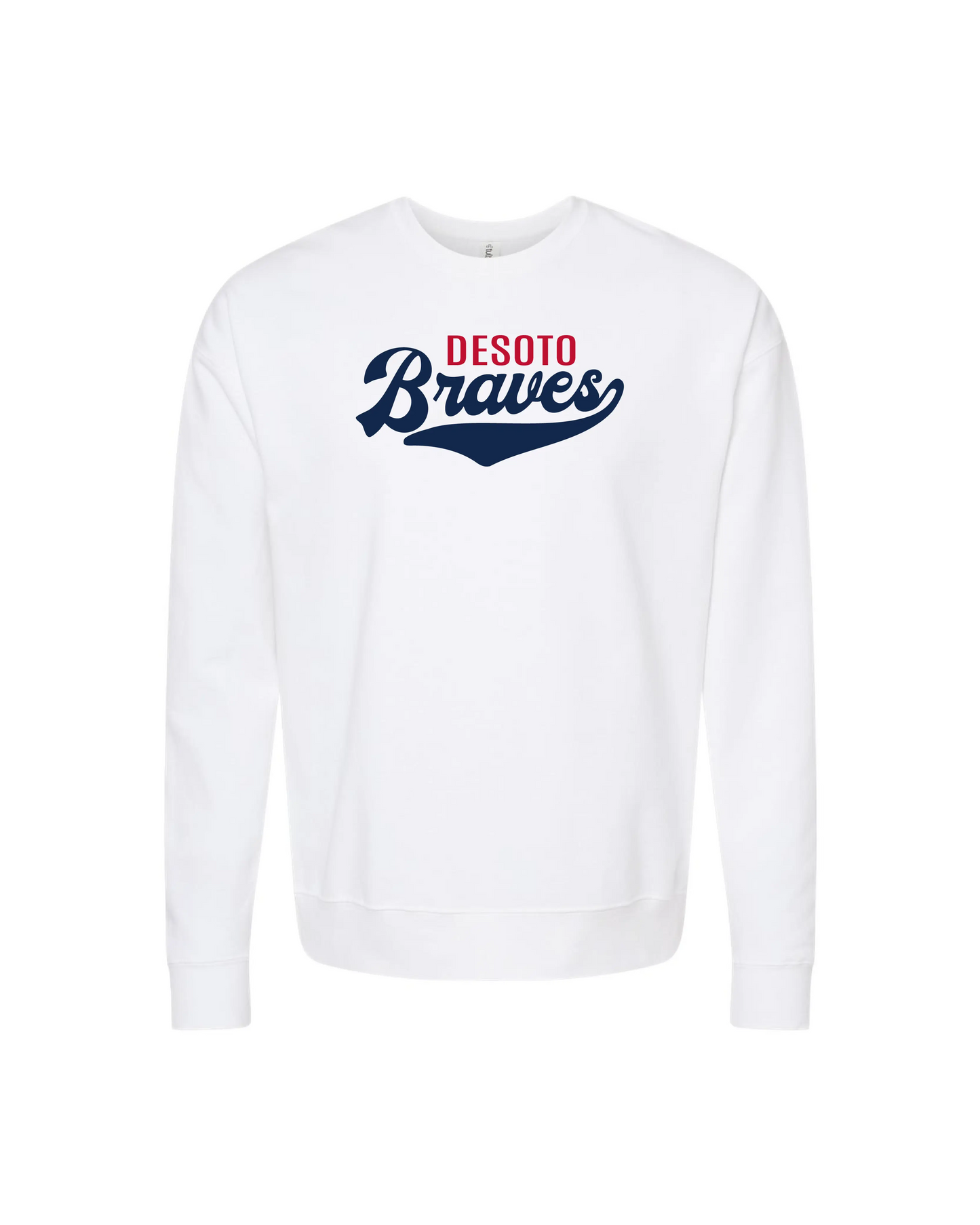 Desoto Braves Script Unisex Fleece Cotton Crewneck Sweatshirt
