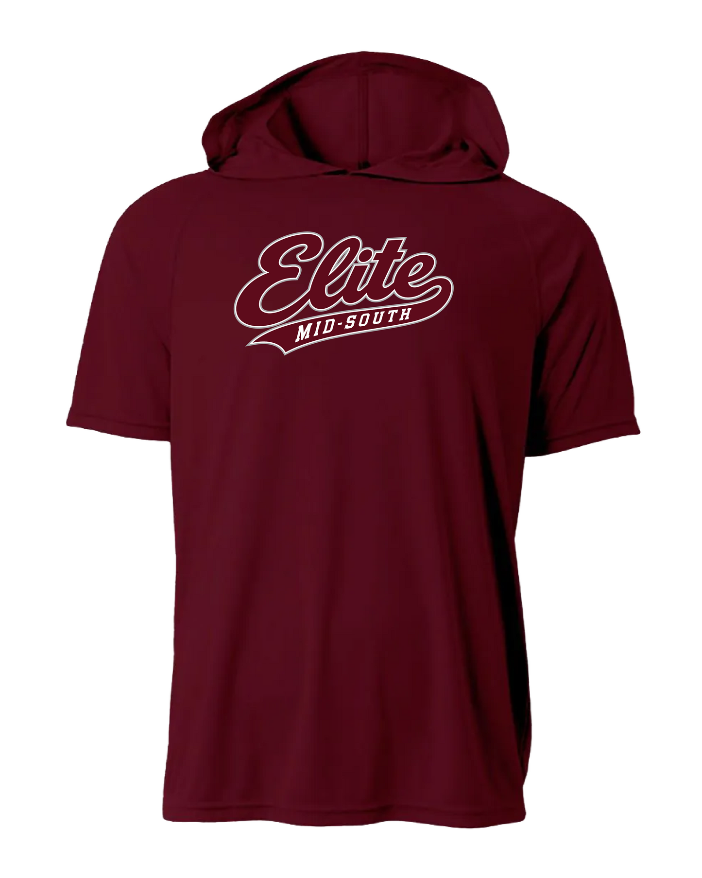 Elite Dri-Fit Short Sleeve Performance Hoodie - Maroon