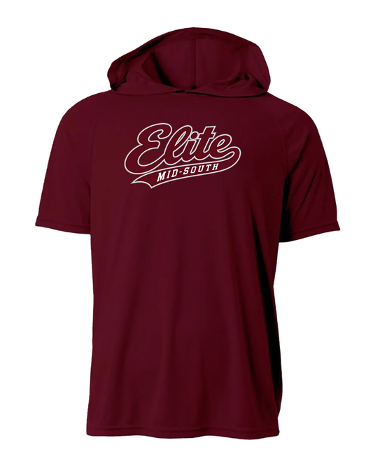 Elite Dri-Fit Short Sleeve Performance Hoodie - Maroon