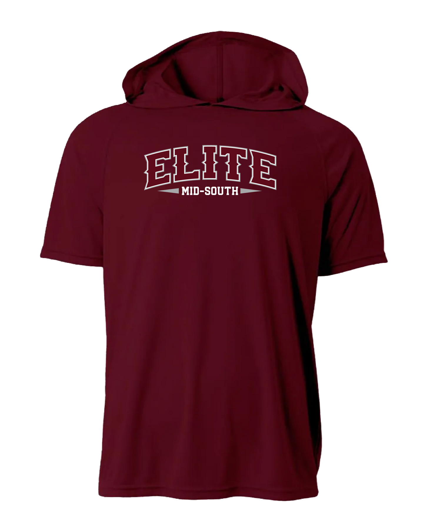 Elite Dri-Fit Short Sleeve Performance Hoodie - Maroon