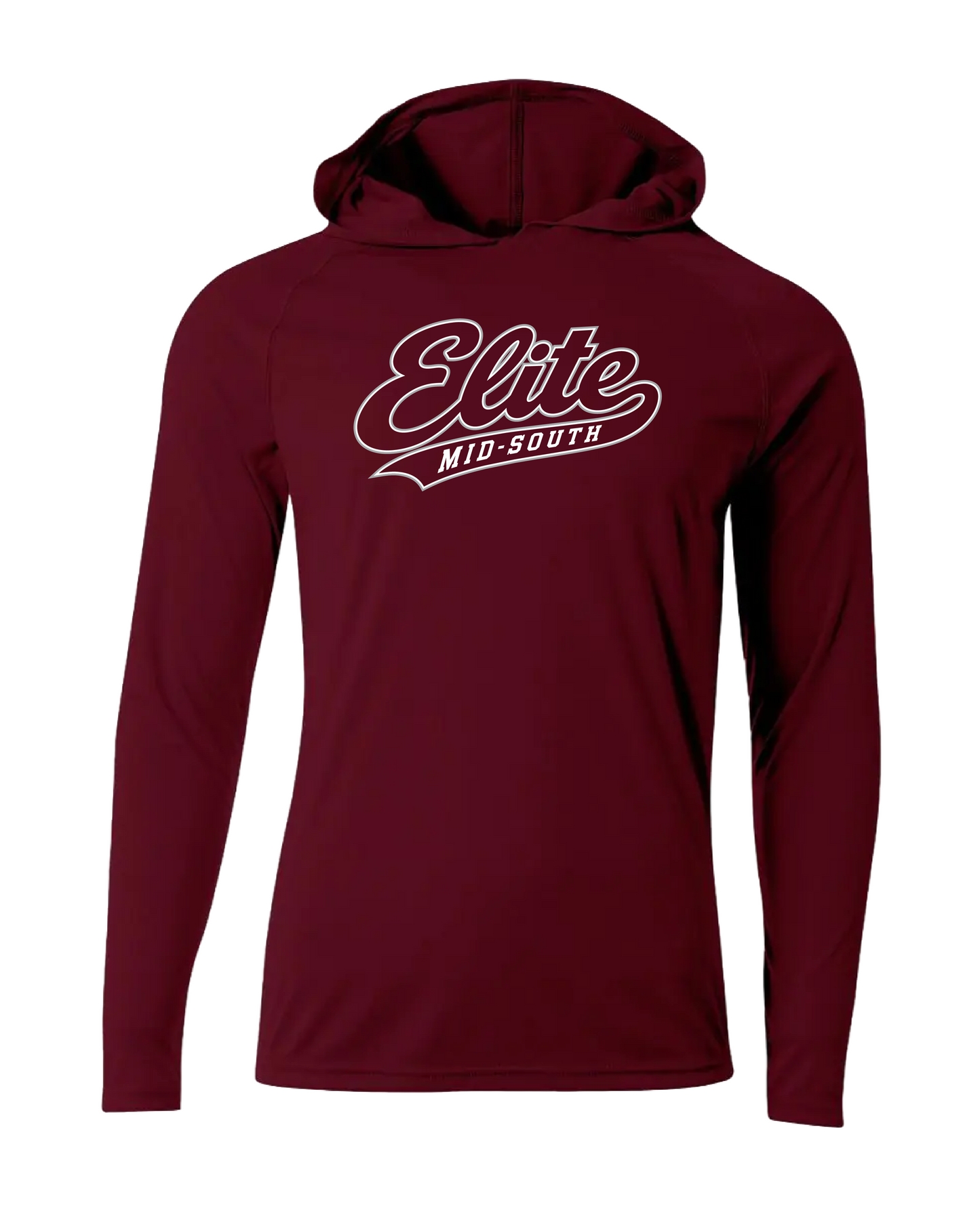 Elite Dri-Fit Performance Long Sleeve Hoodie - Maroon