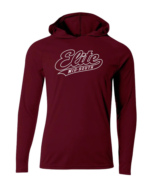 Elite Dri-Fit Performance Long Sleeve Hoodie - Maroon