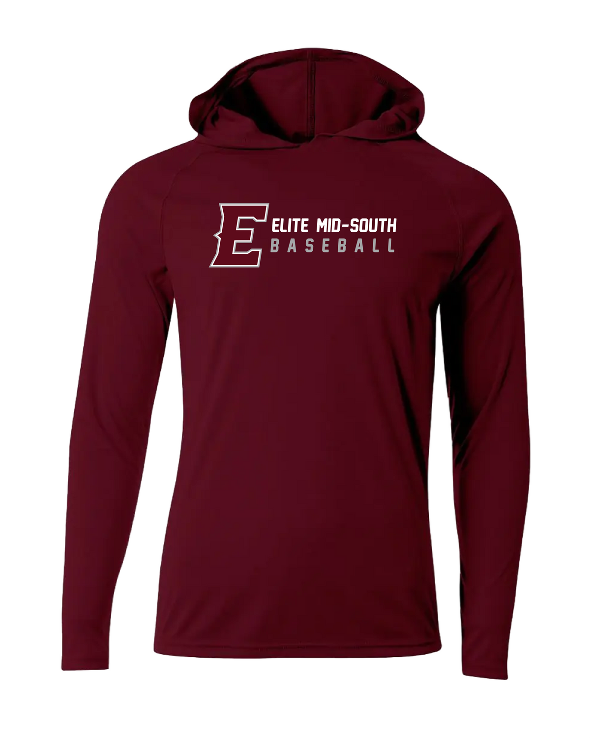 Elite Dri-Fit Performance Long Sleeve Hoodie - Maroon