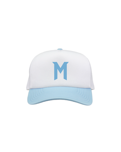 Mayhem Foam Front Trucker - White & Columbia Blue