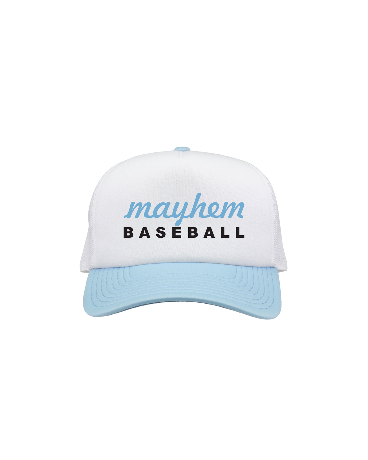 Mayhem Foam Front Trucker - White & Columbia Blue