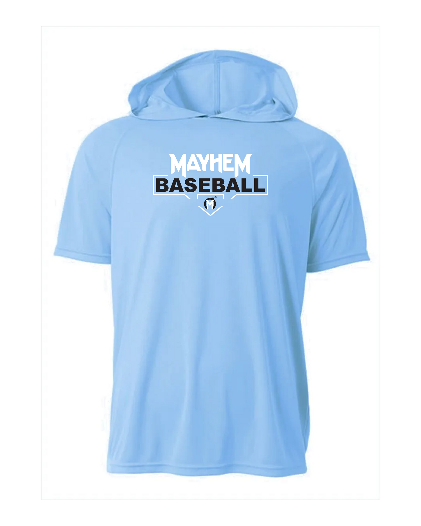 Mayhem Dri-Fit Short Sleeve Performance Hoodie - Columbia Blue
