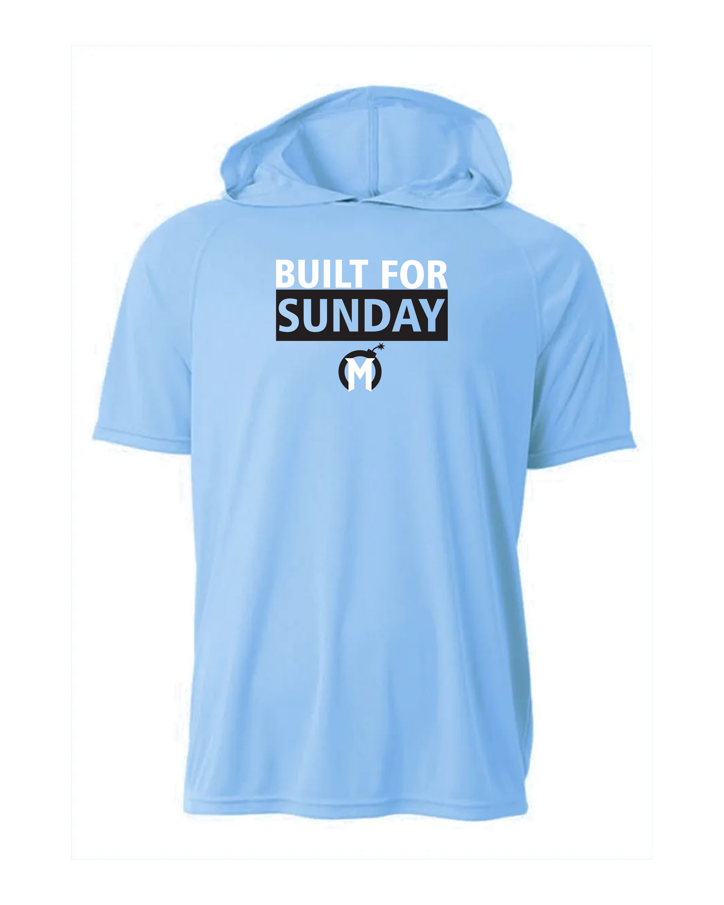 Mayhem Dri-Fit Short Sleeve Performance Hoodie - Columbia Blue