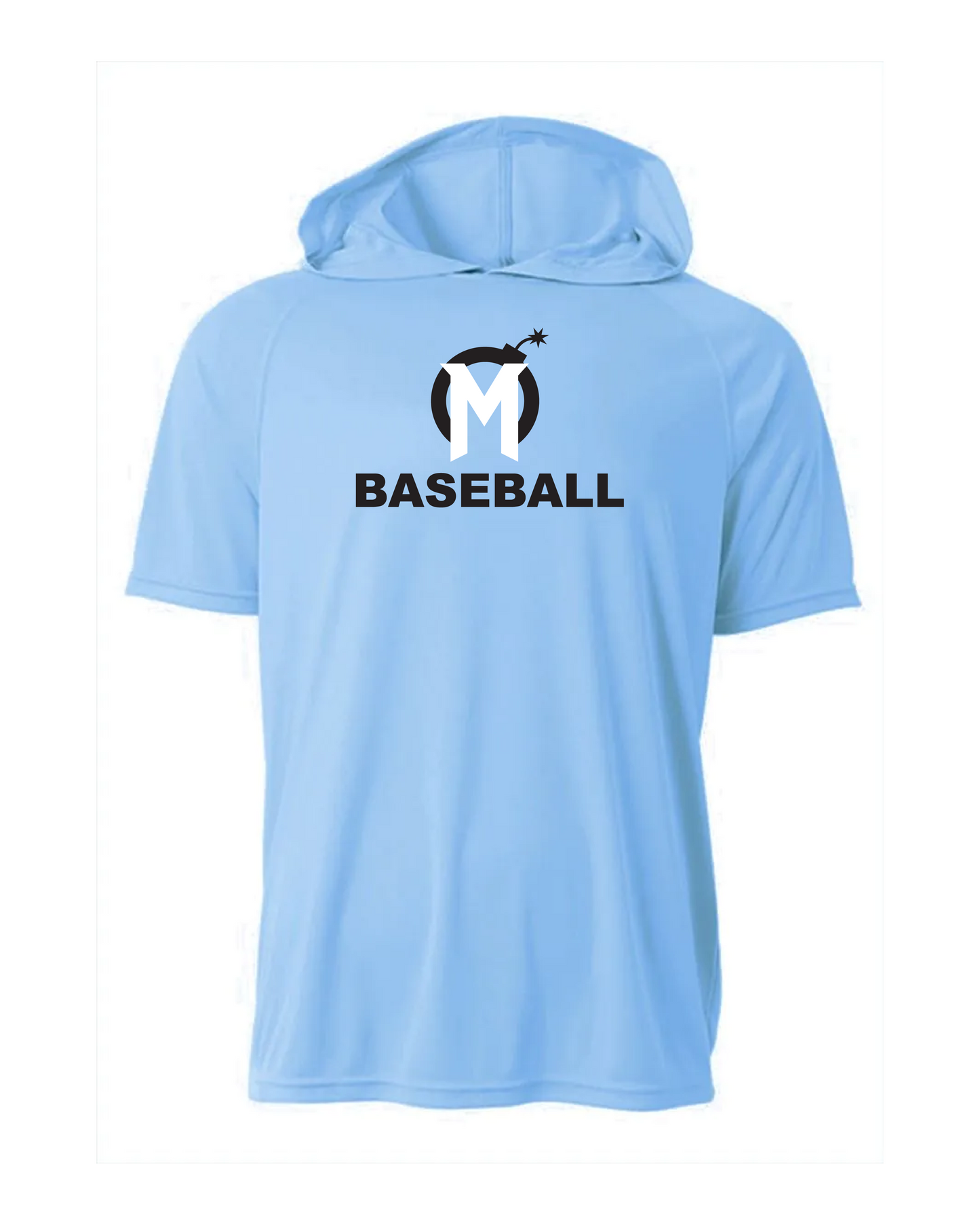 Mayhem Dri-Fit Short Sleeve Performance Hoodie - Columbia Blue