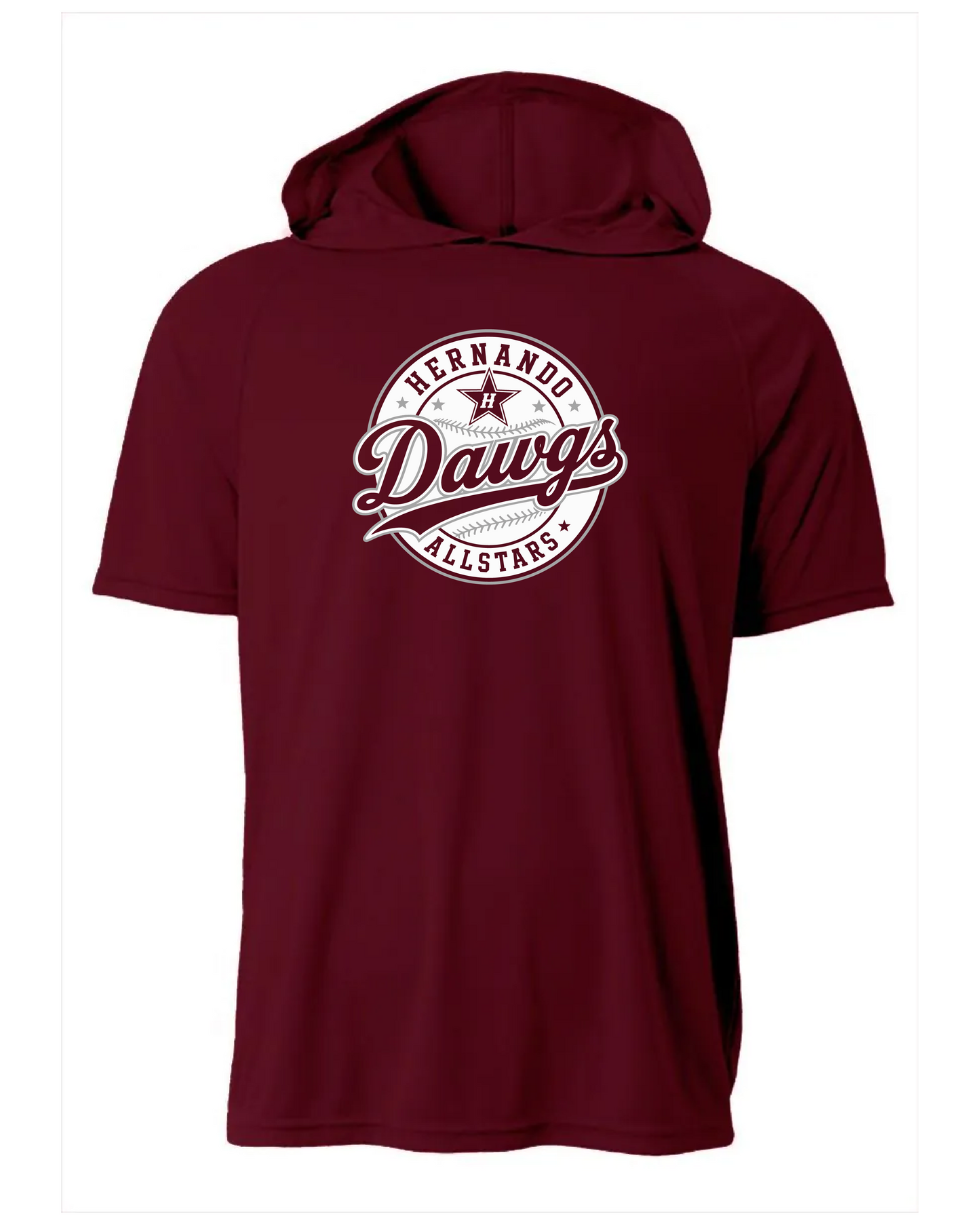 Dri-Fit Short Sleeve Performance Hoodie - Maroon