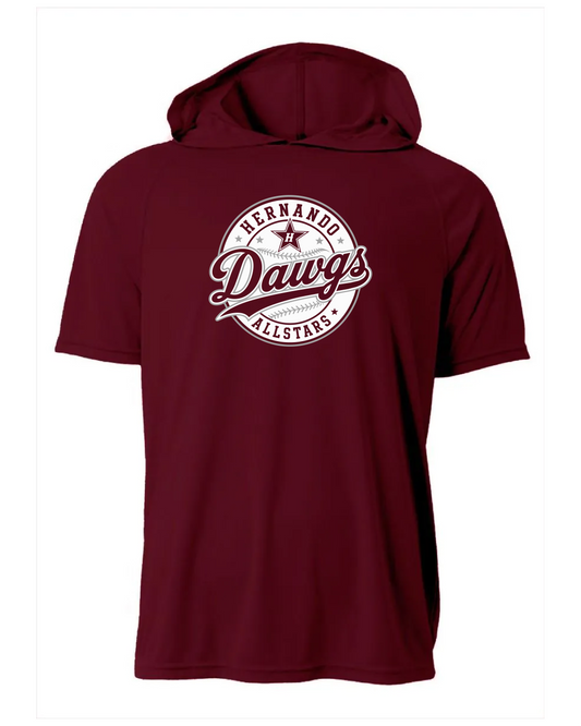 Dri-Fit Short Sleeve Performance Hoodie - Maroon