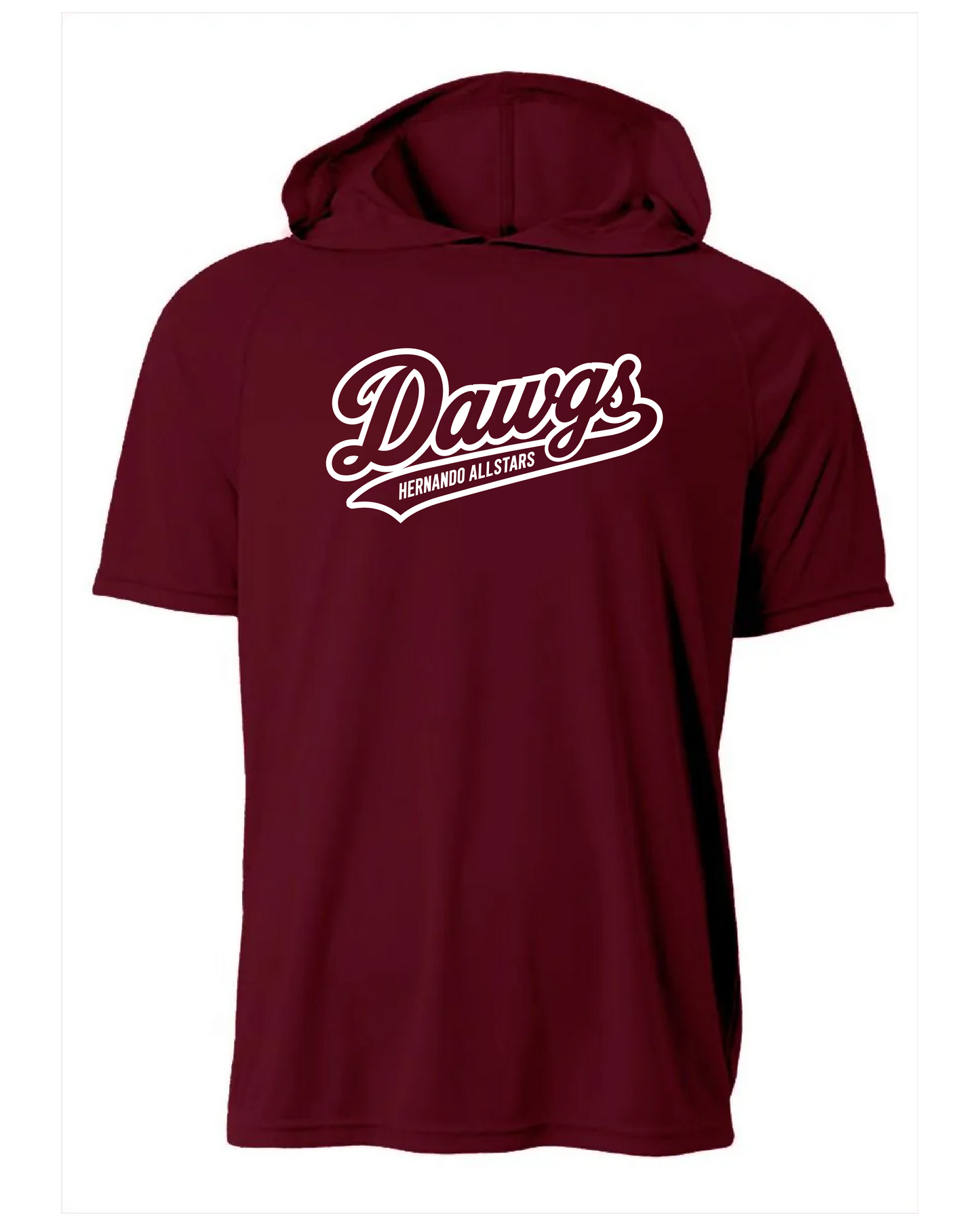 Dri-Fit Short Sleeve Performance Hoodie - Maroon