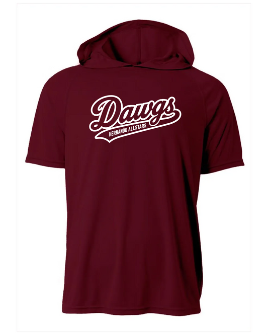 Dri-Fit Short Sleeve Performance Hoodie - Maroon
