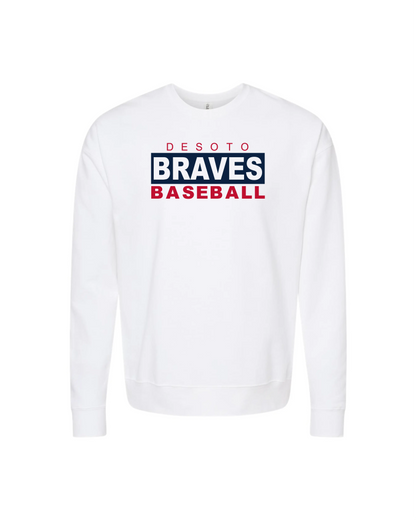 Desoto Braves Baseball Unisex Fleece Cotton Crewneck Sweatshirt